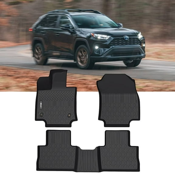 Nilight TPE Floor Mats for Toyota RAV4 Hybrid&Prime 2019 2020 2021 2022 2023 2024 2025,All Weather Custom Fit Heavy Duty Floor Liners