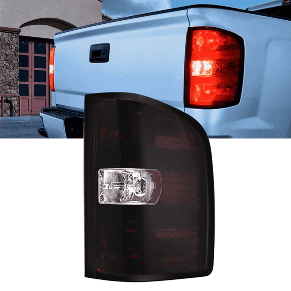 Nilight Tail Light Assembly Compatible with 2007-2013 Chevy Silverado 1500 2500HD 3500HD and 2007-2013 GMC Sierra, Dark Red Rear Lamp Replacement Passenger Side