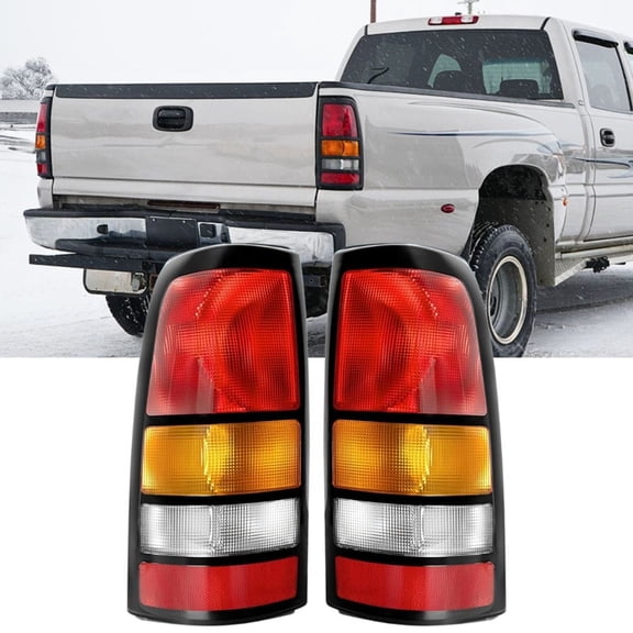 Nilight Taillight Assembly Compatible with 1999-2002 Chevy Silverado 1500 2500 3500 1999-2006 GMC Sierra 1500 2500 3500 Rear Lamp Replacement OE Style Driver Side and Passenger side Black Border
