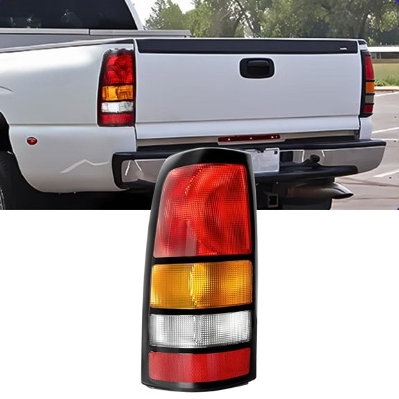 Nilight Taillight Assembly Compatible with 1999-2002 Chevy Silverado 1500 2500 3500 1999-2006 GMC Sierra Rear Lamp Replacement OE Style Driver Side Black Border