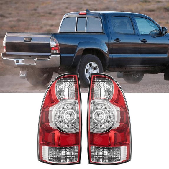 Nilight Taillight Assembly Compatible with 2005 2006 2007 2008 2009 2010 2011 2012 2013 2014 2015 Toyota Tacoma Rear Lamp Replacement LED Lens Driver Side and Passenger Side