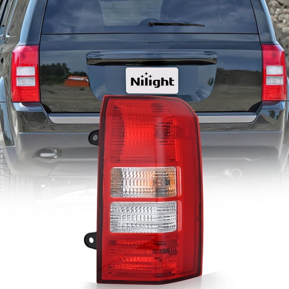 Nilight Taillight Assembly Compatible with 2008 2009 2010 2011 2012 2013 2014 2015 2016 2017 Jeep Patriot Tail Light OE Style Rear Lamp Replacement Passenger Side w/Bulbs