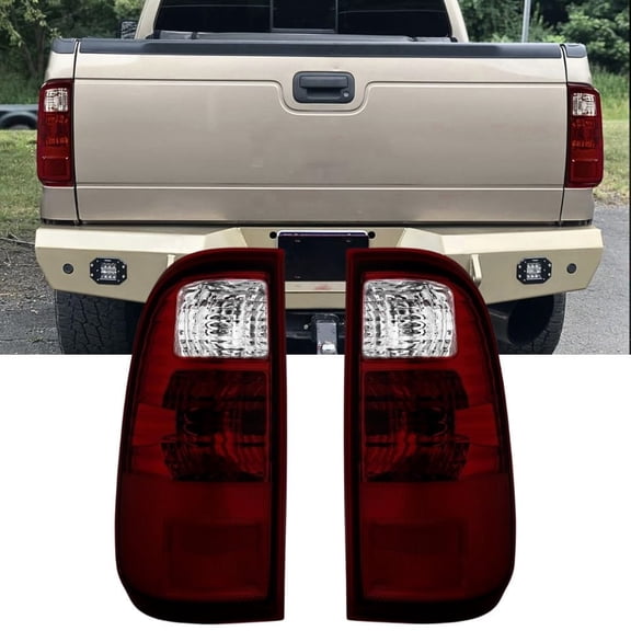 Nilight Taillight Assembly Compatible with 2008 2009 2010 2011 2012 2013 2014 2015 2016 Ford F250 F350 F450 Super Duty Rear Lamp Replacement OE Style Driver and Passenger Side Dark Red