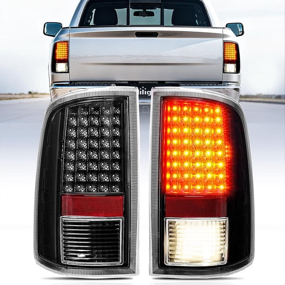 Nilight Taillight Assembly Compatible with 2009 2010 2011 2012 2013 2014 2015 2016 2017 2018 Dodge Ram 1500 2010-2018 Ram 2500 3500 Incandescent Type Upgrade LED Tail Lights Rear Brake Lamps