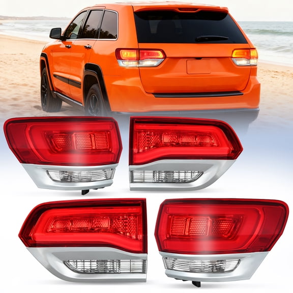 Nilight Taillight Assembly Compatible with 2014 2015 2016 2017 2018 2019 2020 Jeep Grand Cherokee Laredo/Limited/Overland/Summit Tail Lights Driver and Passenger Side w/Bulbs 4 PCS