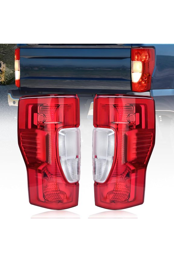 Taillight Assembly Compatible with 2020 2021 2022 Ford F250 F350 Super Duty Non Blind Spot Halogen Type Rear Tail Light Driver and Passenger Side