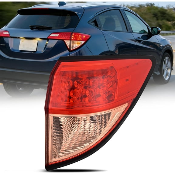 Nilight Taillight Assembly Compatible with 2016 2017 2018 Honda HRV Red Pink Tail Light OE Style Rear Outer Lamp Replacement Passenger Side