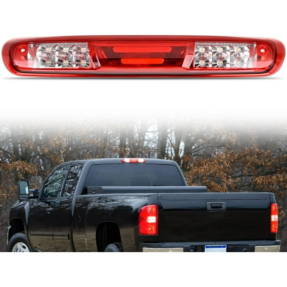 Nilight Third Brake Light High Mount 3rd Brake Stop Reverse Cargo LED Lights Red Shell Compatible with Chevy Silverado GMC Sierra 1500 2500 3500HD 2007 2008 2009 2010 2011 2012 2013 Pickup Truck