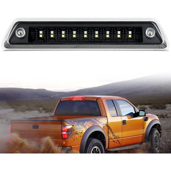 Nilight Third Brake Light Tail High Mount 3rd Stop Cargo Reverse LED Lights Clear Lens Compatible with Ford F150 2009 2010 2011 2012 2013 2014 Pickup Truck Rear Cab Lamp
