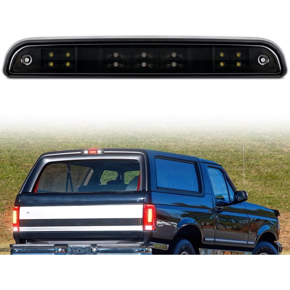 Nilight Third Brake Light Tail High Mount 3rd Stop Cargo Reverse Lights Smoked Lens Compatible with Ford F150 1994 1995 1996 F250 F350 Bronco 1992 1993 1994 1995 1996 1997 Pickup Truck Rear Cab Lamp