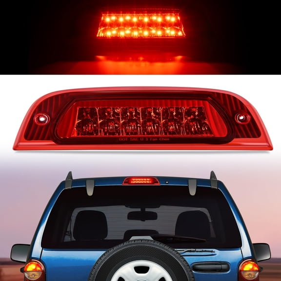 Nilight Third Brake Light Tail High Mount 3rd Stop Lights Red Lens Compatible with Jeep Liberty 2002 2003 2004 2005 2006 2007 Van SUV Rear Center Cab Lamp