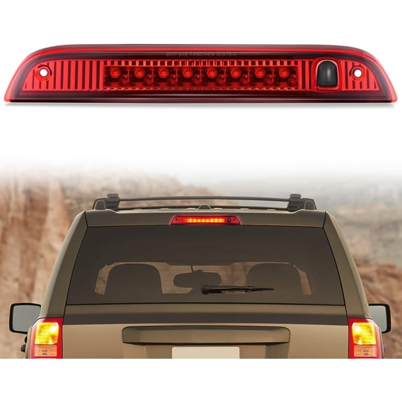 Nilight Third Brake Light Tail High Mount 3rd Stop Lights Red Lens Compatible with Jeep Patriot 2007 2008 2009 2010 2011 2012 2013 2014 2015 2016 2017 Van SUV Rear Center Cab Lamp