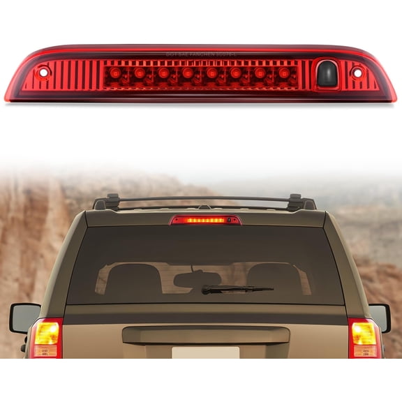Nilight Third Brake Light Tail High Mount 3rd Stop Lights Red Lens Compatible with Jeep Patriot 2007 2008 2009 2010 2011 2012 2013 2014 2015 2016 2017 Van SUV Rear Center Cab Lamp