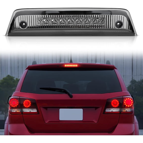 Nilight Third Brake Light Tail High Mount 3rd Stop Lights Smoked Lens Compatible with Dodge Journey 2010 2011 2012 2013 2014 2015 2016 Van SUV Rear Center Cab Lamp
