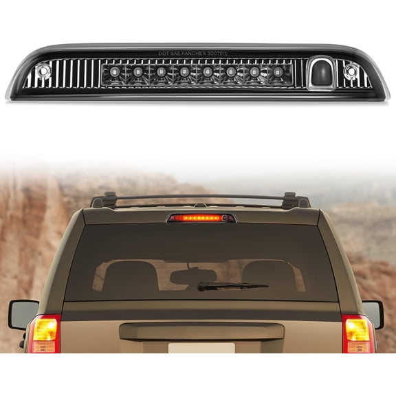 Nilight Third Brake Light Tail High Mount 3rd Stop Lights Smoked Lens Compatible with Jeep Patriot 2007 2008 2009 2010 2011 2012 2013 2014 2015 2016 2017 Van SUV Rear Center Cab Lamp