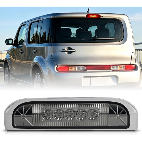 Nilight Third Brake Light Tail High Mount 3rd Stop Lights Smoked Lens Compatible with Nissan Cube 2009 2010 2011 2012 2013 2014 Van SUV Rear Center Cab Lamp