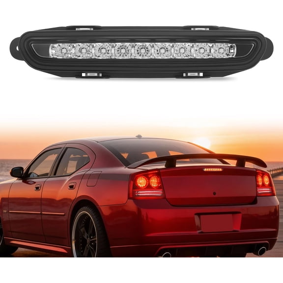 Nilight Third Brake Light Tail High Mount 3rd Stop Lights Smoked Lens Compatible with Dodge Charger 2006 2007 2008 2009 2010 Car Rear Center Cab Lamp