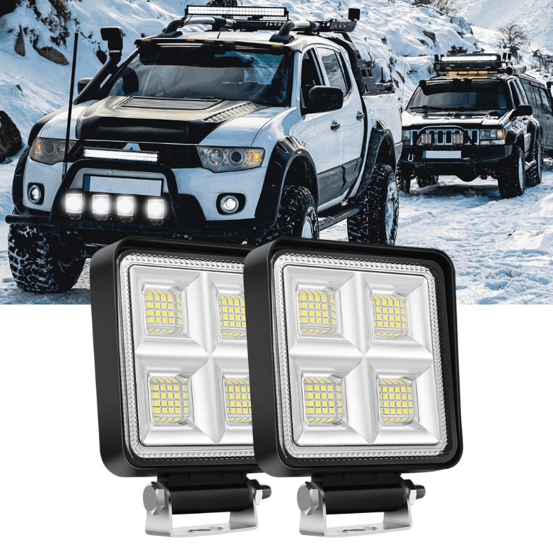 Nilight 4-Inch 64 LED Flood Light Bar 2-Pack, Super Flood Beam for Truck, Off-Road, ATV, UTV, Boat