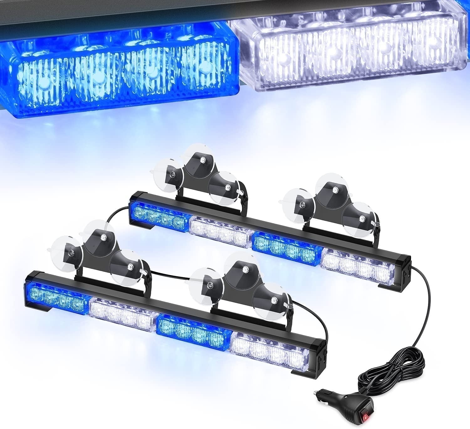 Nilight 17" LED Directional Light Bar, 32 LEDs, 2-in-1 Design with 23 Lighting Modes, 12V Vehicle Power Plug, Universal Fit for Trucks and Utility Vehicles
