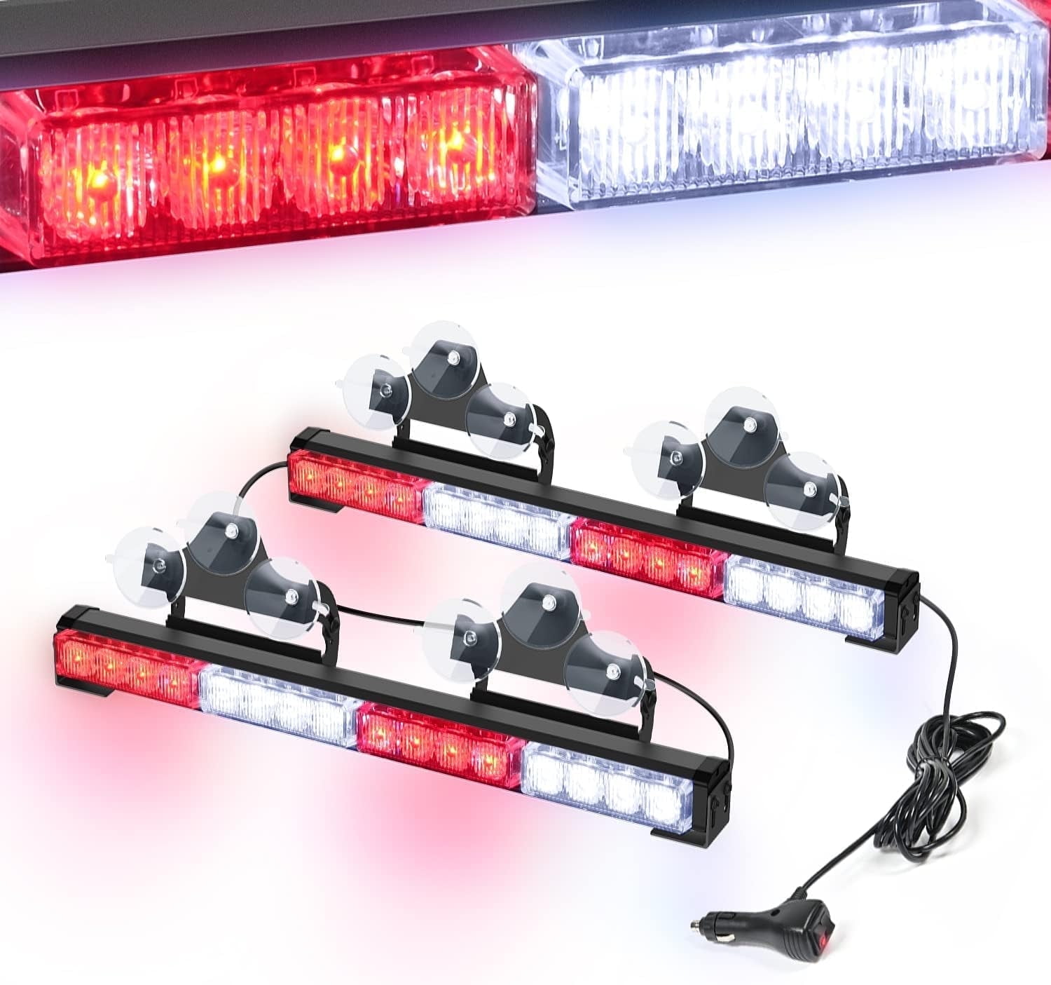 Nilight 17" LED Directional Light Bar, 32 LEDs, 2-in-1 Design with 23 Lighting Modes, 12V Vehicle Power Plug, Universal Fit for Trucks and Utility Vehicles