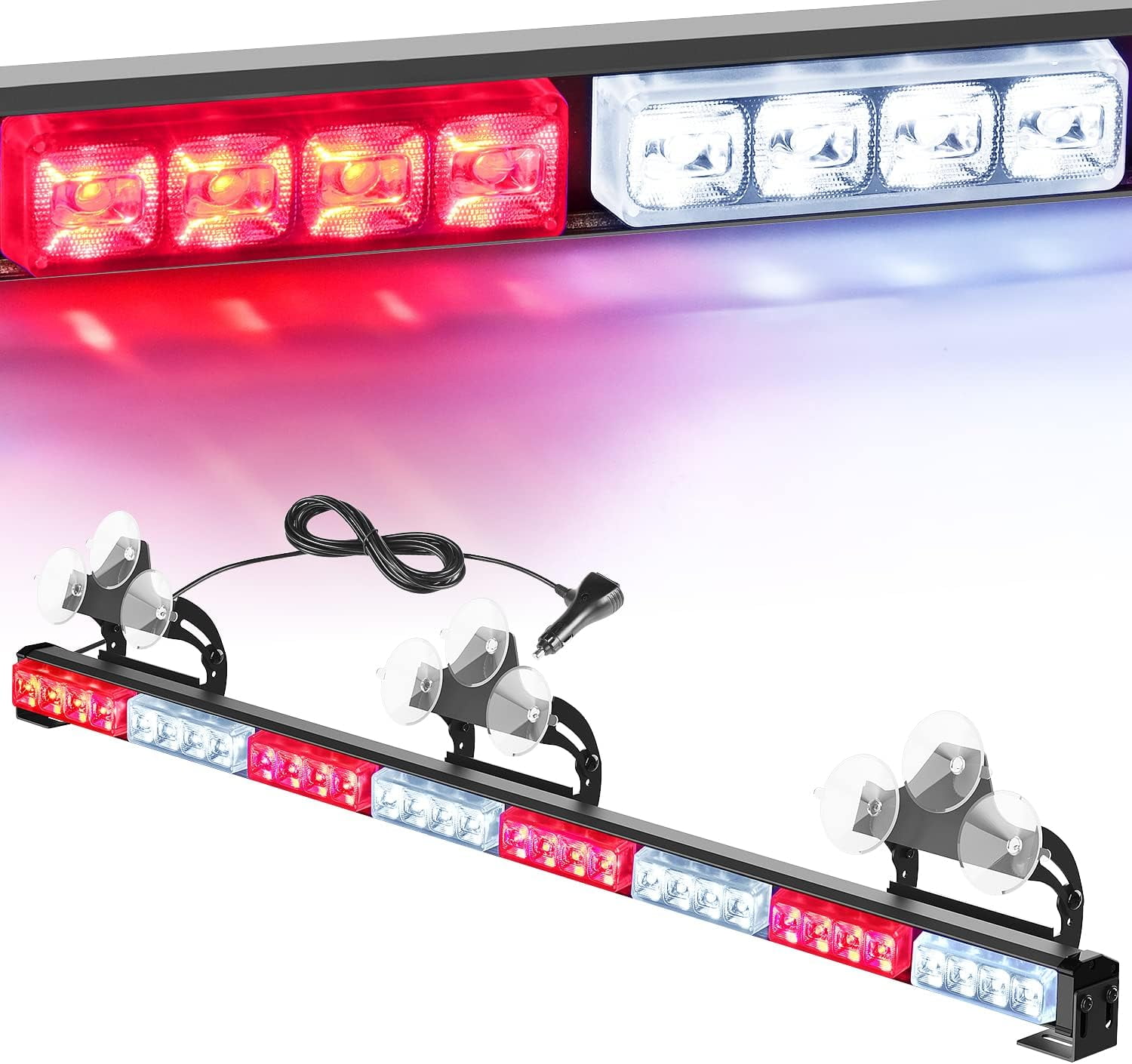 Nilight 35" LED Directional Light Bar, 32 LEDs, 21 Lighting Modes, 12V Vehicle Power Plug, Universal Fit for Trucks and Utility Vehicles