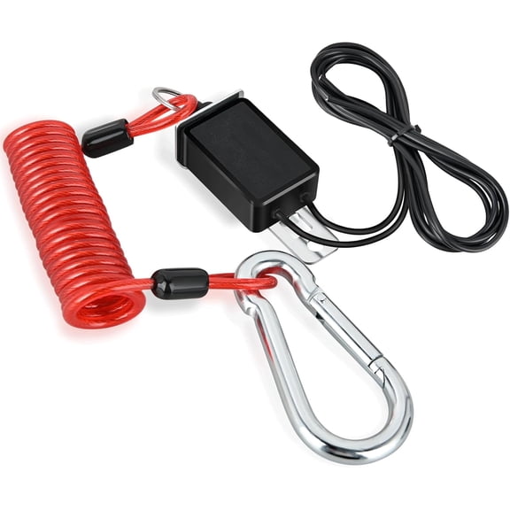 Nilight Trailer Breakaway Switch with 4FT Heavy Duty Stainless Steel Spring Coiled Electric Break Cable Wire with Pull Pin Fit for RV Vehicle Truck Towing Hitch Camper Boat