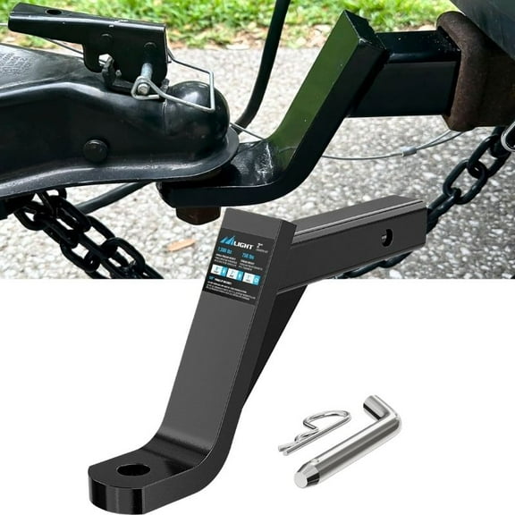 Trailer Hitch Ball Mount, Fits 2Inch Receiver, 7,500 Lbs, 7-Inch Rise,1Inch Hole, 8-Inch Drop, Gloss Black Powder Coat