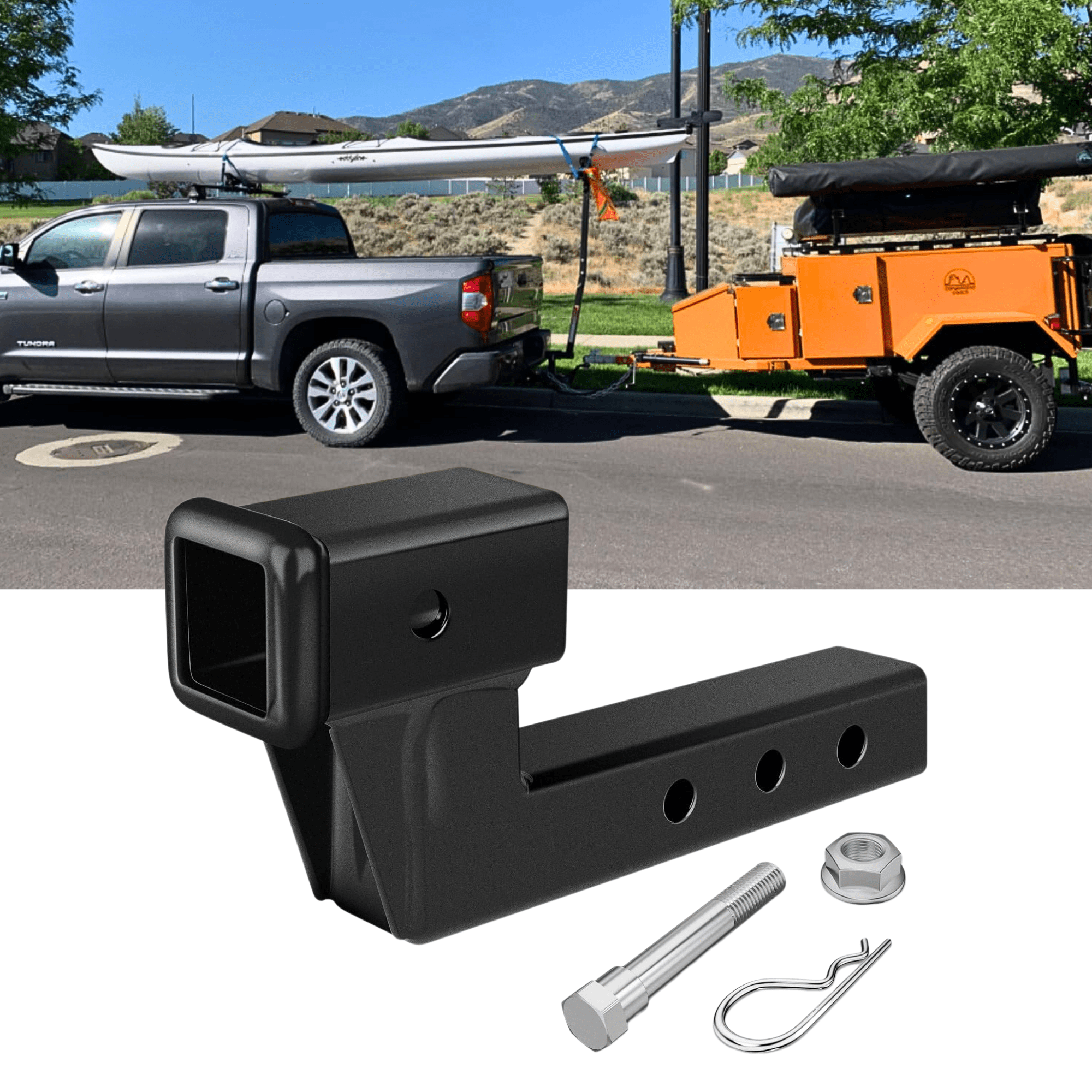 Nilight 2-Inch Hitch Extension Riser, Adjustable Tow Hitch with 4-Inch ...