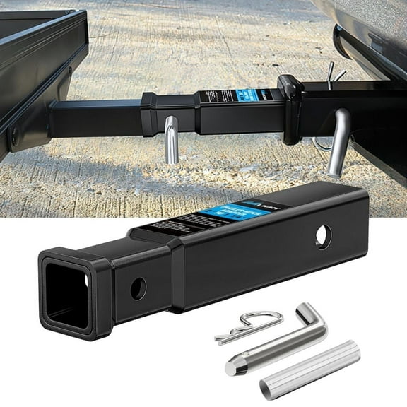 Nilight Trailer Hitch Receiver Adapter 2 to 1-1/4 inch Hitch Adapter 6-4/5 inch Extension 350Lbs with 1/2-inch Diameter Pin and Clip with 5/8-inch Adapter