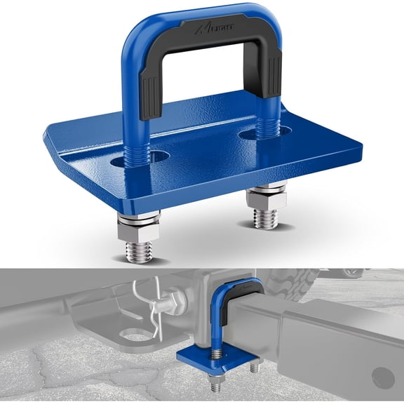 Nilight Trailer Hitch Tightener for 2 Inch Trailer Hitches Hitch Mount Anti Rattle Heavy Duty Steel with Rubber Cover Blue U Bolt Glossy Coating Plate Electrophoresis Anti-Rust Triple Protective