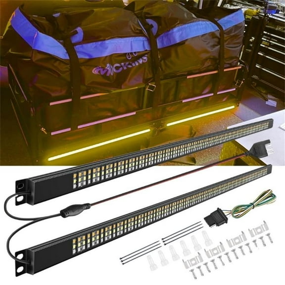 Nilight Truck Tailgate Light Bar 56" Aluminum Frame Triple Row 576 LED Strip with Red Running Brake Amber Sequential Turn Signals White Reverse Lighting for Car, Pickup, SUV