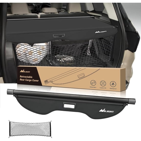 Nilight Trunk Cargo Cover for Ford Escape 2013 2014 2015 2016 2017 2018 2019, Retractable Security Shade Rear Cargo Cover, with Trunk Storage Net