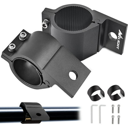 Nilight Tube Clamp Bracket Fit 2.87 to 3.2 Inch Round Bull Bar Crash Bar Guard Roof Rack Roll Cage Bumper for Offroad LED Light Bar Work Driving Whip Light Mounts on Truck ATV UTV, 2 Years Warranty
