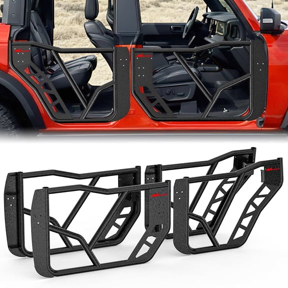 Nilight Tube Doors Compatible with Ford Bronco 4-Door 2021 2022 2023 2024 2025，Off Road Front Rear Tubular Doors 4PCS