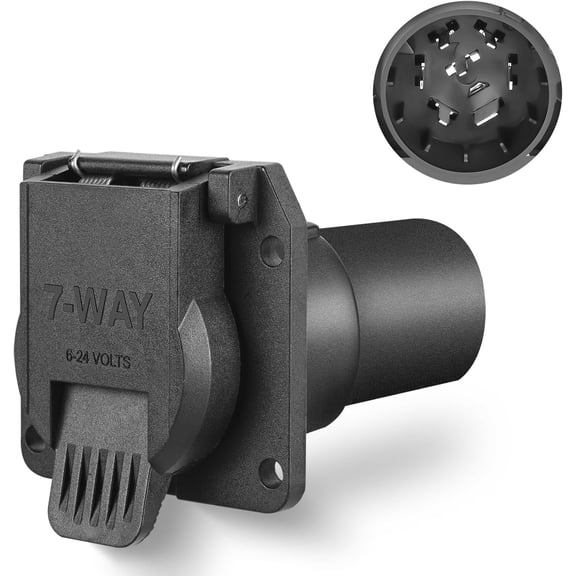 Nilight USCAR to RV 7 Way Trailer Plug Adapter OEM Style Factory Tow Package Socket Required 7Pin Round Connector Compatible with Chevy Ford GMC and Nissan Silverado