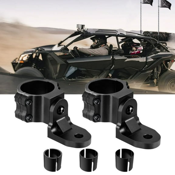 Nilight UTV Flag Antenna Mount Whip Light Mounting Bracket Black Adjustable Heavy Duty for 1.5 to 1.75inch 1.75 to 2inch for Polaris RZR Ranger Can Am Maverick X3 Talon