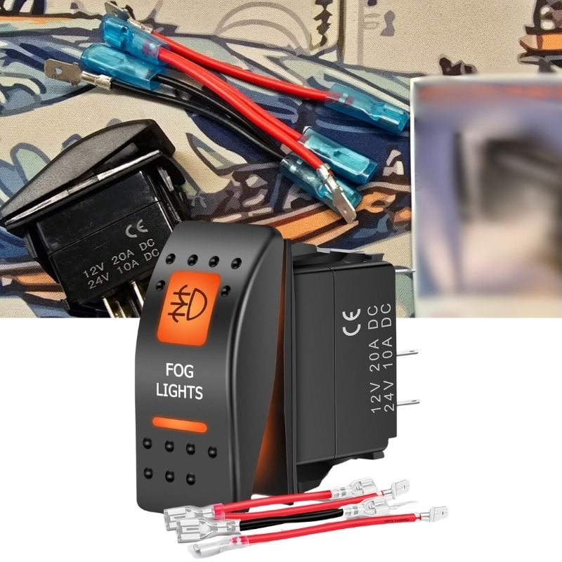 Nilight UTV Fog Lights Rocker Switch on off 5 PIN SPST Led Light Bar ...