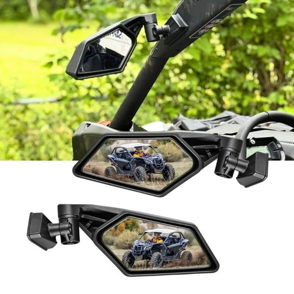 Nilight UTV Side Mirrors Aluminum X3 Rear View Mirror Upgraded 360 Degree Adjustment Compatible with 2016 2017 2018 2019 2020 2021 2022 2023 Can Am Maverick X3 Turbo R,Black