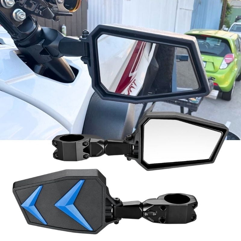 Nilight Aluminum UTV Side Mirrors Adjustable Clamp for 1.75-2 Inch Roll Cage Bar