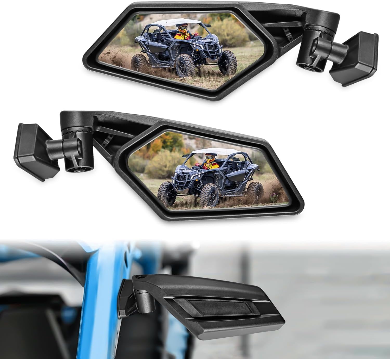 Nilight UTV Side Mirrors X3 Rear View Mirror Upgraded 360 Degree