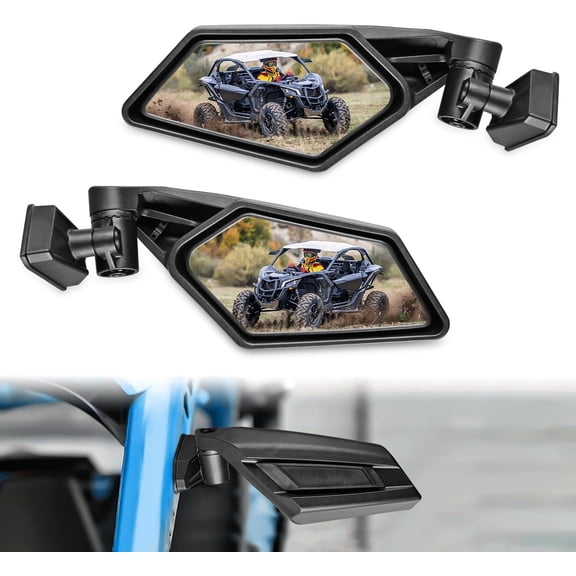 Nilight UTV Side Mirrors X3 Rear View Mirror Upgraded 360 Degree Adjustment Compatible with 2016 2017 2018 2019 2020 2021 2022 2023 Can Am Maverick X3 Turbo R, 2 Years Warranty
