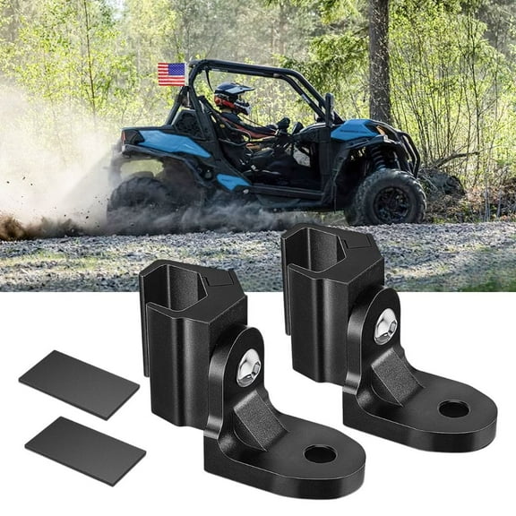 Nilight UTV Whip Light Mount 2PCS Flag Antenna Mounting Brackets Adjustable for Pro-fit Cage Compatible with Polaris Ranger General Can am Defender Commander Maverick Trail/Sport