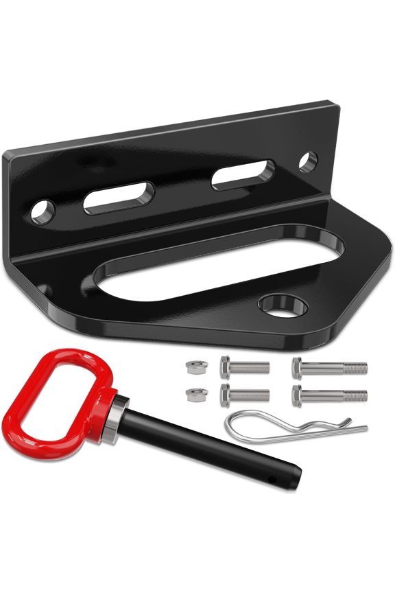 Universal Heavy Duty Zero Turn Mower Trailer Hitch Kit Strong Neodymium Magnetic Pin with 4 Bolts 1/2'' R-Clip Combo Pack Red & Black 6mm Thick