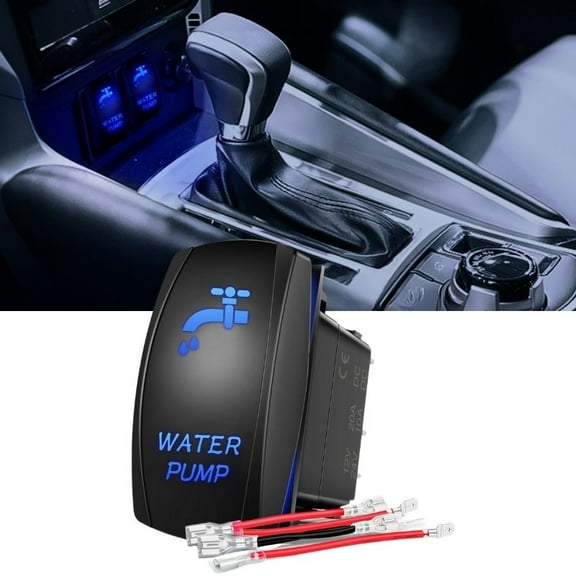 Nilight Water Pump Rocker Switch 5 Pin Laser on off SPST switches 20A/12V 10A/24V Blue Freshwater Tank Toggle Switch for Car Boat Marine Pontoon RV Camper Travel Trailer