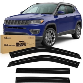 Nilight Window Rain Guards for Jeep Compass 2017-2024, Out-Channel Window Visors Vent Wind Deflectors-4PCS