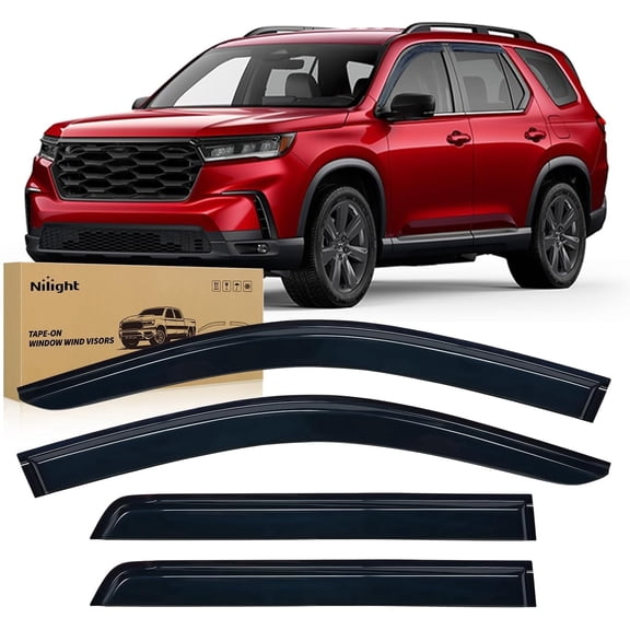 Nilight Window Visors for Honda Pilot 2023 2024 2025 2026, Out-Channel Window Wind Deflectors Rain Guards -4PCS