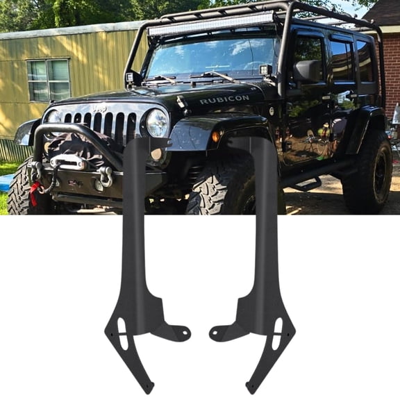 for JL 52 Inch Light Bar Mount Upper Windshield Frame Mounting Bracket Steel 52 Inch Light Bar Mount Compatible with Jeep Wrangler JL & Gladiator JT 2018-2023, Black Powder Coated