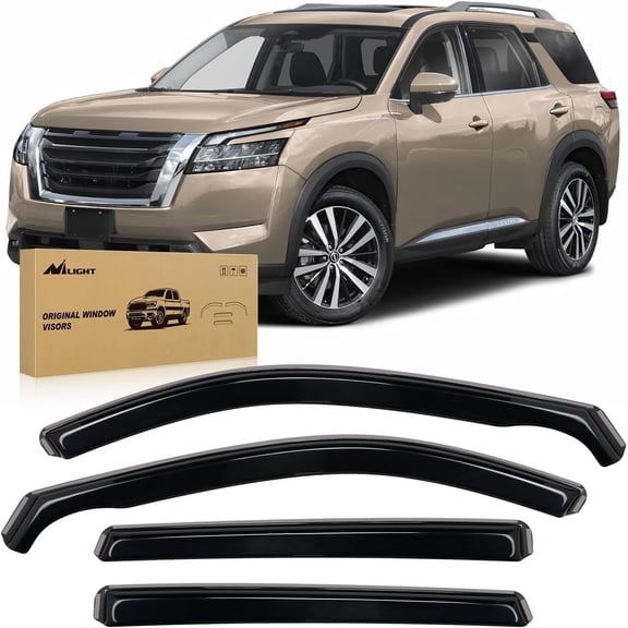 Nilight in-Channel Window Visors for Pathfinder 2022 2023 2024 2025(Not fit Rock Creek/SL), Original Rain Guards, Window Deflectors-4PCS