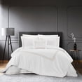 thumbnail image 1 of Nilla 4 Piece Cotton Comforter Set Solid White With Embroidered Border, 1 of 8