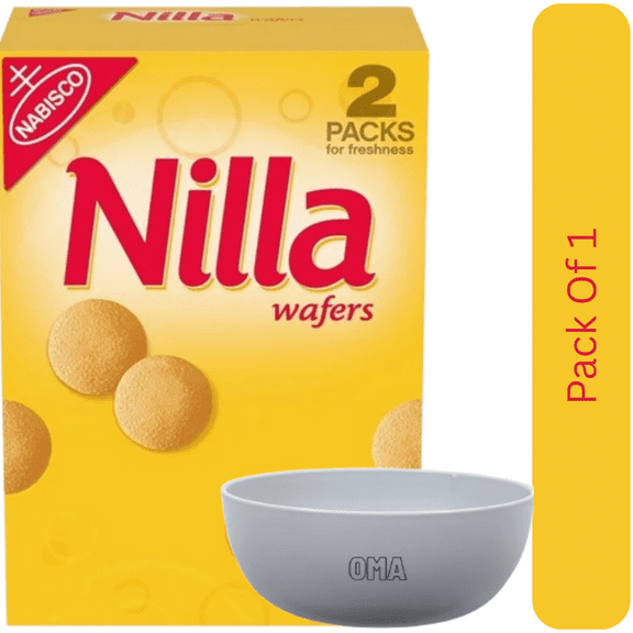 Nilla Wafers Classic Vanilla Wafer Cookies, 2 Pack, 15 oz Each With White Bowl By OMA